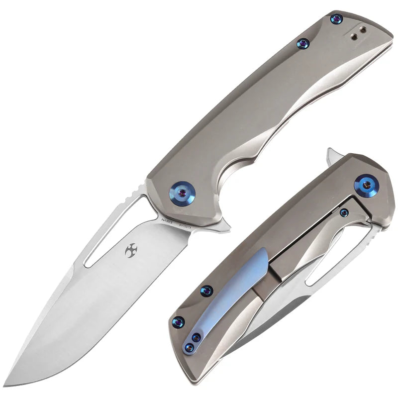 KANSEPT Kryo Thumb Hole Folding Knife – Bronze Anodized Titanium Frame Lock (K1001A8)