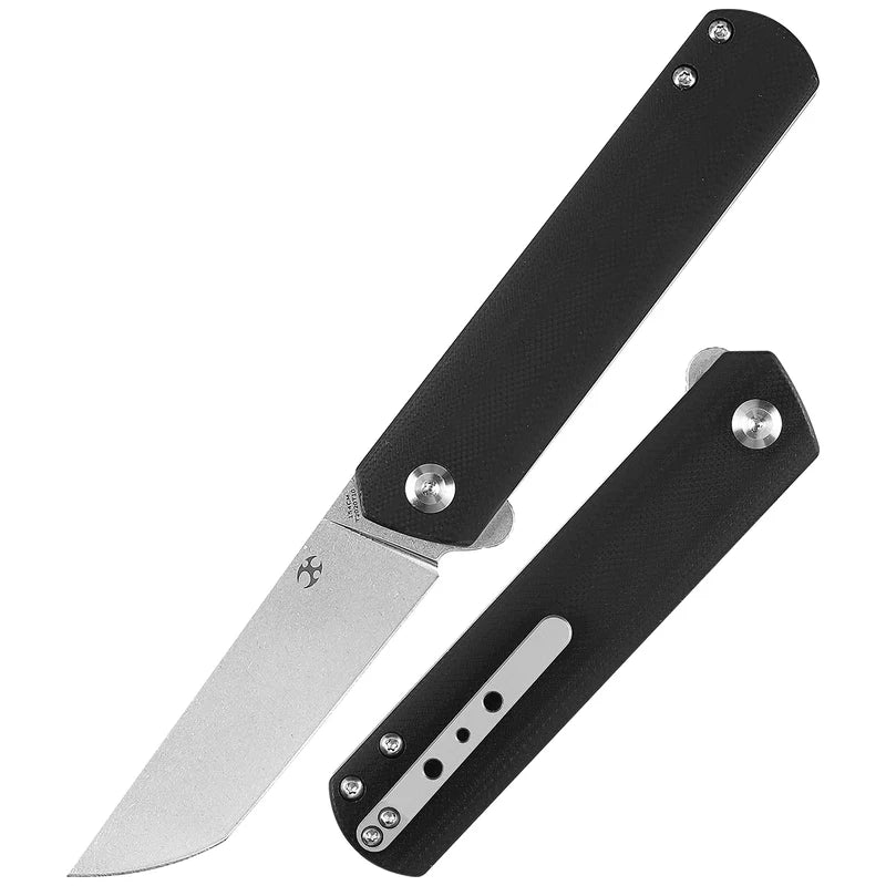 KANSEPT Foosa Slip Joint / Flipper Knife – Black G10, 154CM T2020T10