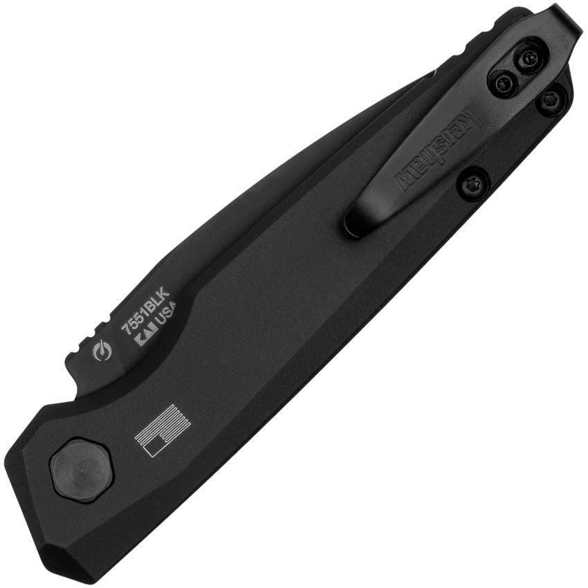 Kershaw Launch 18 2.75" Black Oxide Automatic Folding Knife Black Aluminum 7551BLK