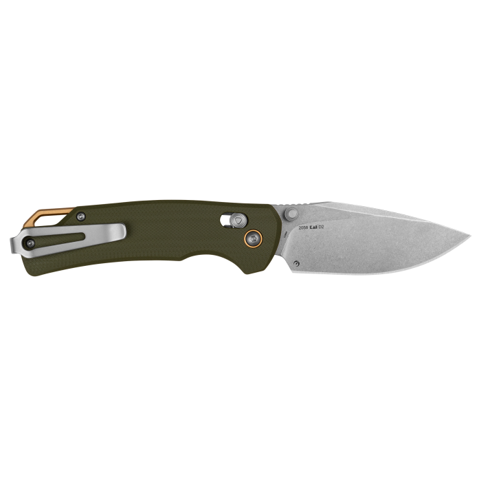 Kershaw Proximal Folding Knife – DuraLock) Olive G10 w/ Stonewashed D2 Blade  2058