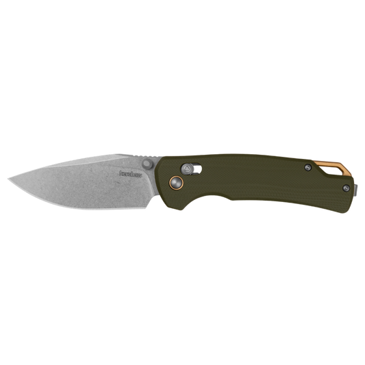 Kershaw Proximal Folding Knife – DuraLock) Olive G10 w/ Stonewashed D2 Blade  2058