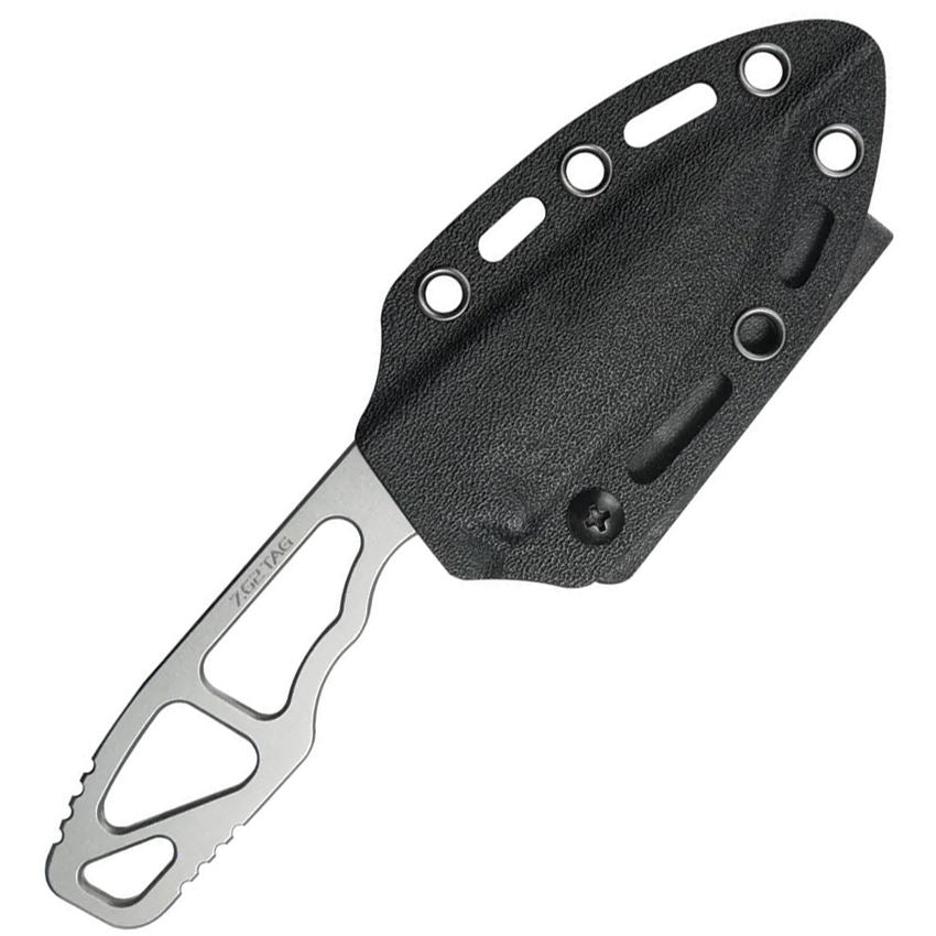 Kubey 282A 7.62 TAG Hydra Black Stonewash AUS-10 Fixed Blade Knife