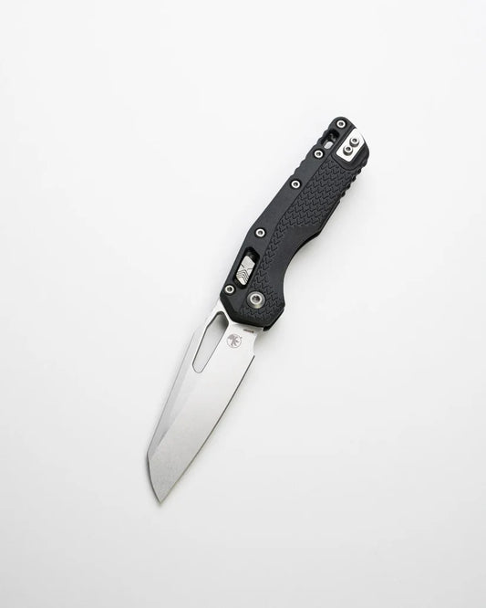 Microtech MSI – S/E Stonewash | Tri-Grip Black Polymer Handle 210T-10 PMBK