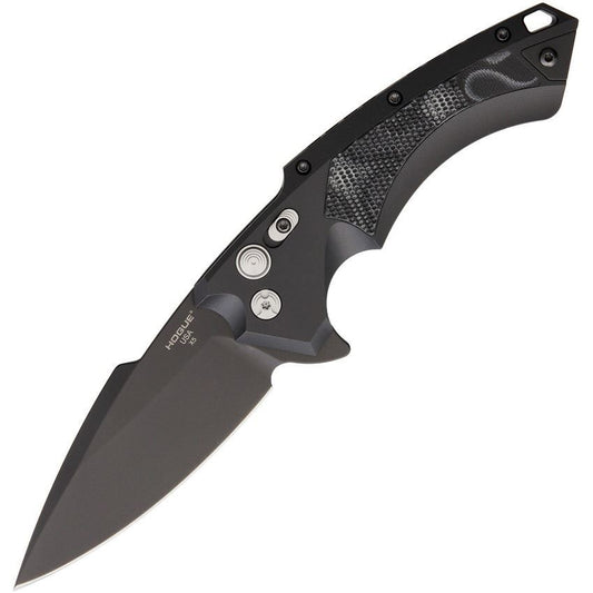 Hogue X5 Folder Spear Point Knife Black Aluminum Handle (4" CPM-154 Black Blade) HO34559
