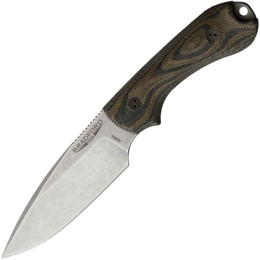Bradford Knives Guardian 3 3D Fixed Blade Knife – 3.5" AEB-L Stonewash Blade | BRAD3FE109A