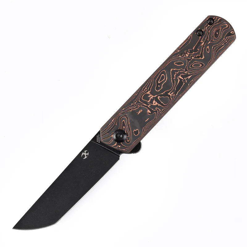 KANSEPT Foosa Slip Joint/Flipper Knife – Copper Carbon Fiber, CPM S35VN K2020T3