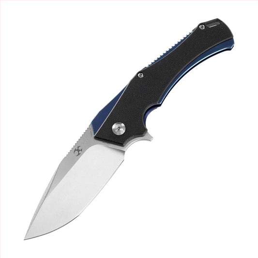 KANSEPT HELLX Tactical Utility Pocket Knife Black G10 & Blue Stainless Steel D2 T1008A1