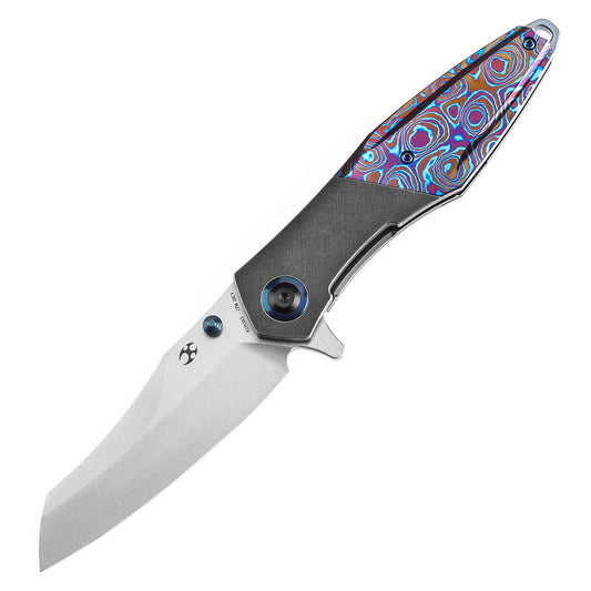 KANSEPT Mistaken Thumb Stud Flipper Blackwash Titanium, Timascus, CPM 20CV K1053A3