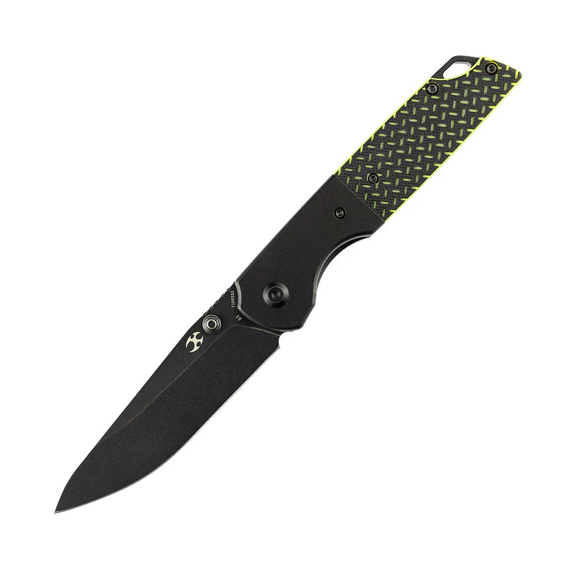 KANSEPT Warrior Folding Knife – Black TiCN D2 Blade & Black/Green G10 Handle (T1005S2)
