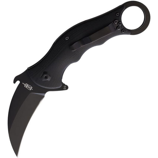 BNB Black Karambit Folder 1221KF – Tactical D2 Linerlock with G10 Handle