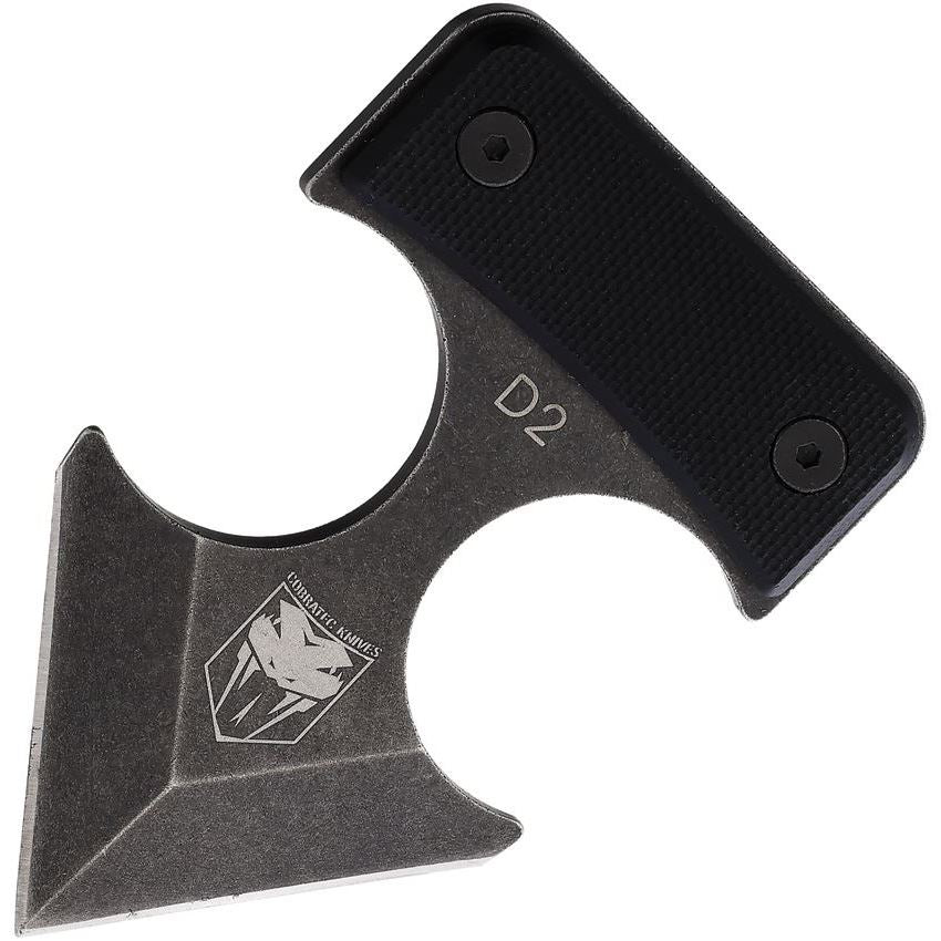 Cobratec DD2 Defender Push Dagger Black Stonewash Fixed Blade Knife Black G10 Handles CBTDD2