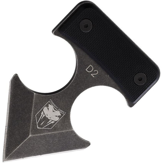 Cobratec DD2 Defender Push Dagger Black Stonewash Fixed Blade Knife Black G10 Handles CBTDD2