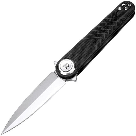 Dreamtech 4052GB 14C28N Dagger Button Lock Black G10 Knife DTK4052GB
