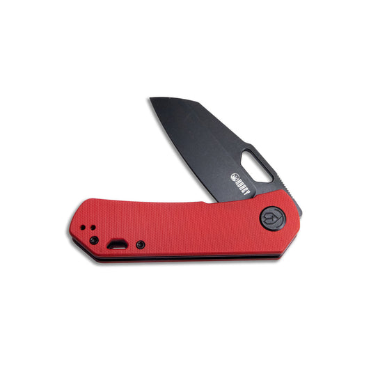 Kubey Duroc Folding Knife – Red G10 Sheepsfoot AUS-10 EDC Knife KU332F