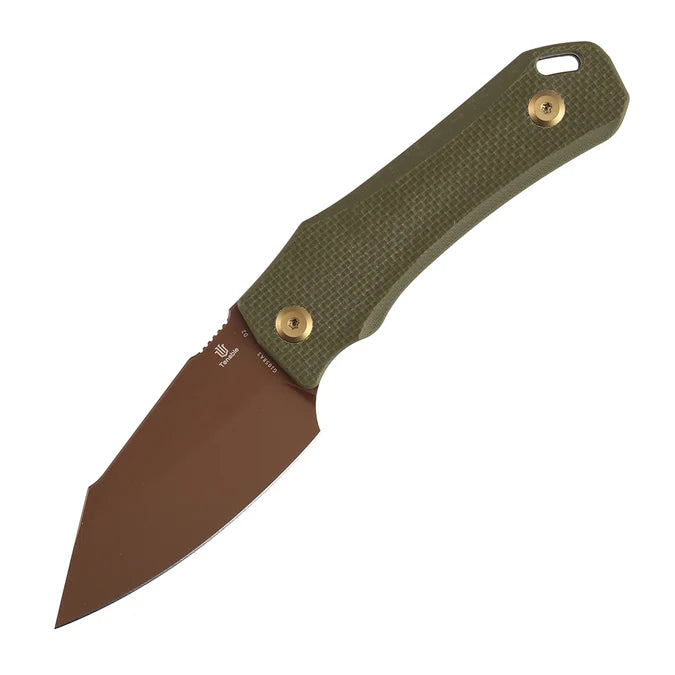 Tenable Loki Fixed Blade Knife Olive Green G10 Handle (2.99" Rose Gold D2 Blade) G1058A3