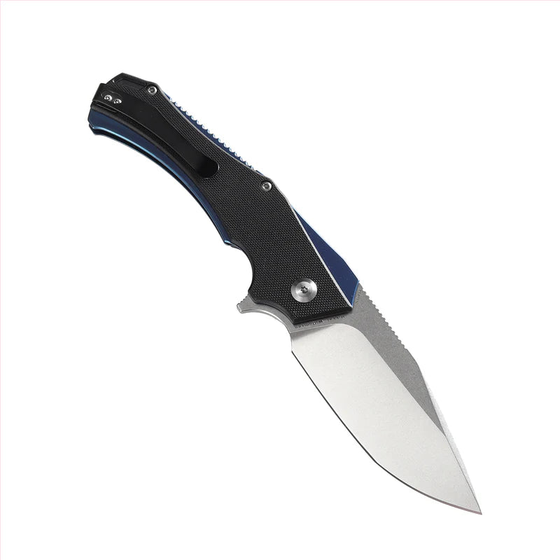 KANSEPT HELLX Tactical Utility Pocket Knife Black G10 & Blue Stainless Steel D2 T1008A1