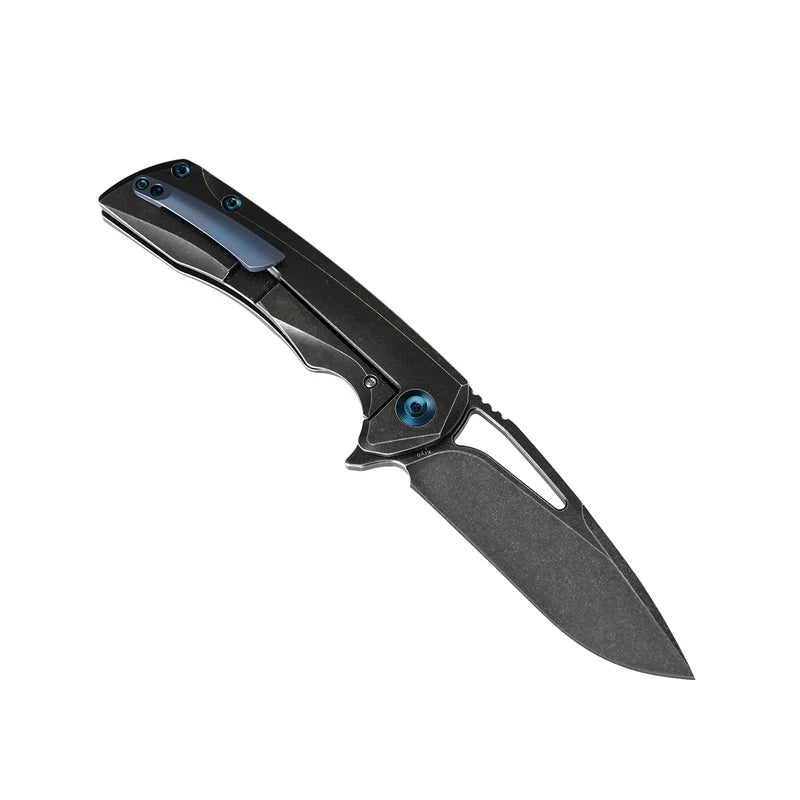 KANSEPT Kryo Thumb Hole Folding Knife – Black Titanium Frame Lock (K1001A2)