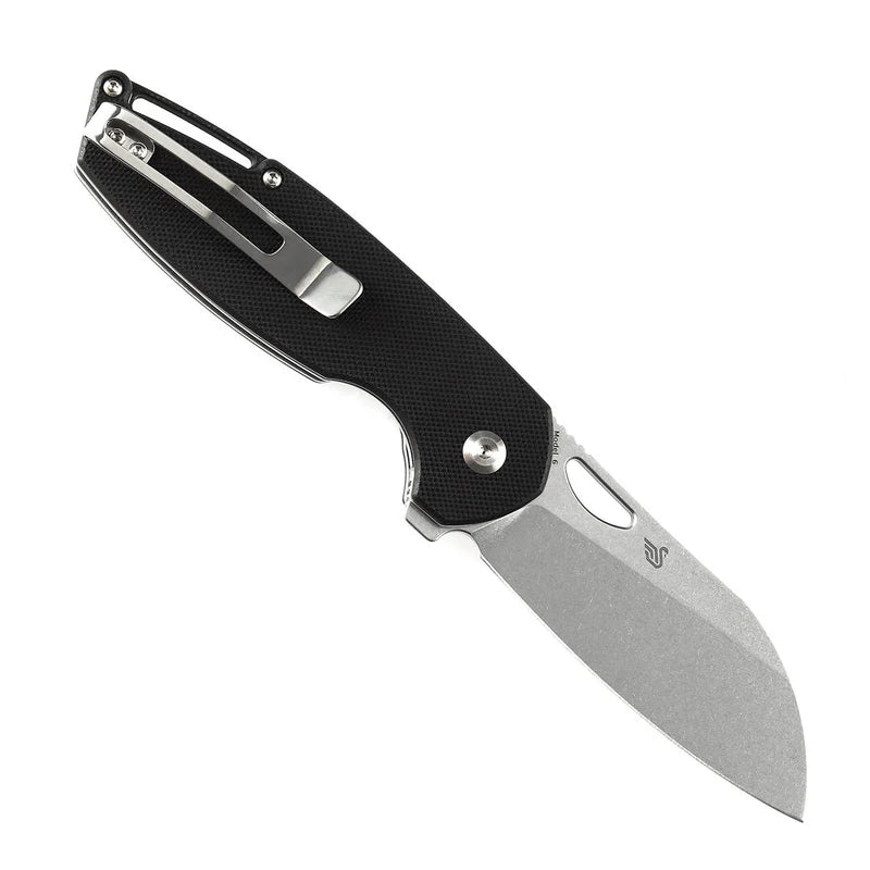 KANSEPT Model 6 Flipper/Thumb Hole Knife – Black G10, 154CM T1022A1