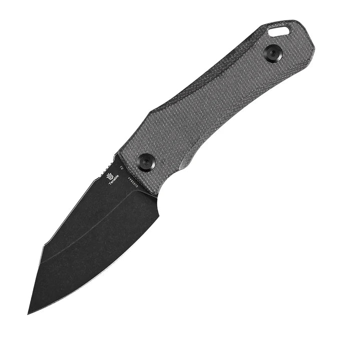 Tenable Loki Fixed Blade Knife – 2.99" Blackwash D2 Wharncliffe Blade, Black Micarta Handle | G1058A4