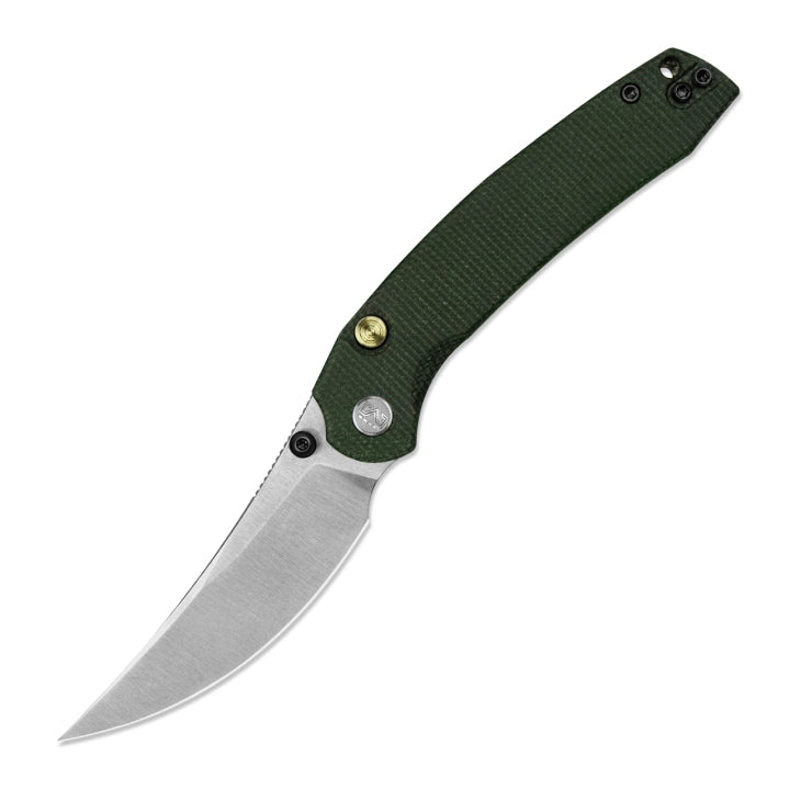 Miguron Raptor 19C27 Satin Folding Knife – Green Micarta MGR833GN