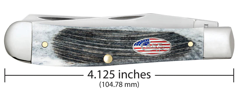 Case® Sawcut Jigged Gray Bone Trapper Knife – Tru-Sharp™ Stainless Steel  53060