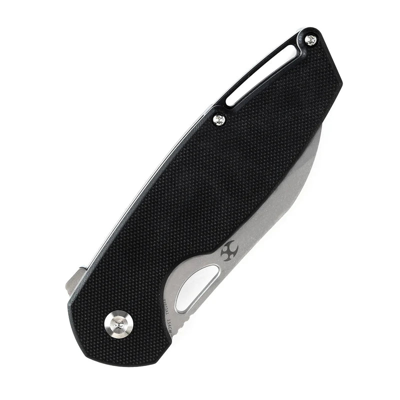 KANSEPT Model 6 Flipper/Thumb Hole Knife – Black G10, 154CM T1022A1