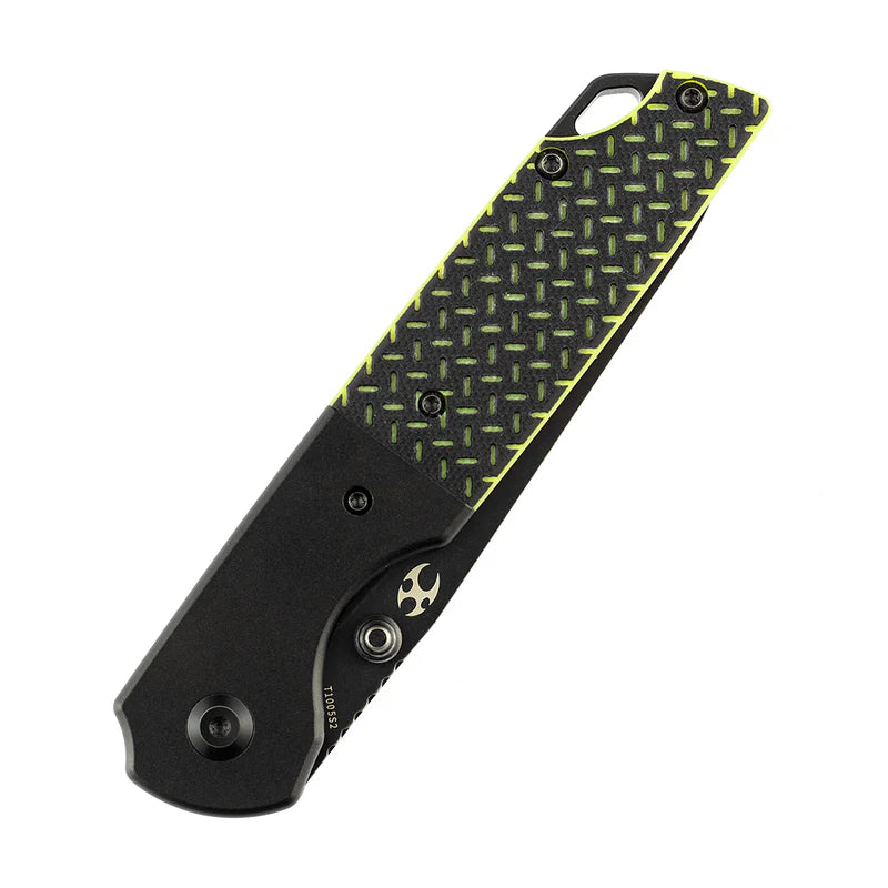 KANSEPT Warrior Folding Knife – Black TiCN D2 Blade & Black/Green G10 Handle (T1005S2)