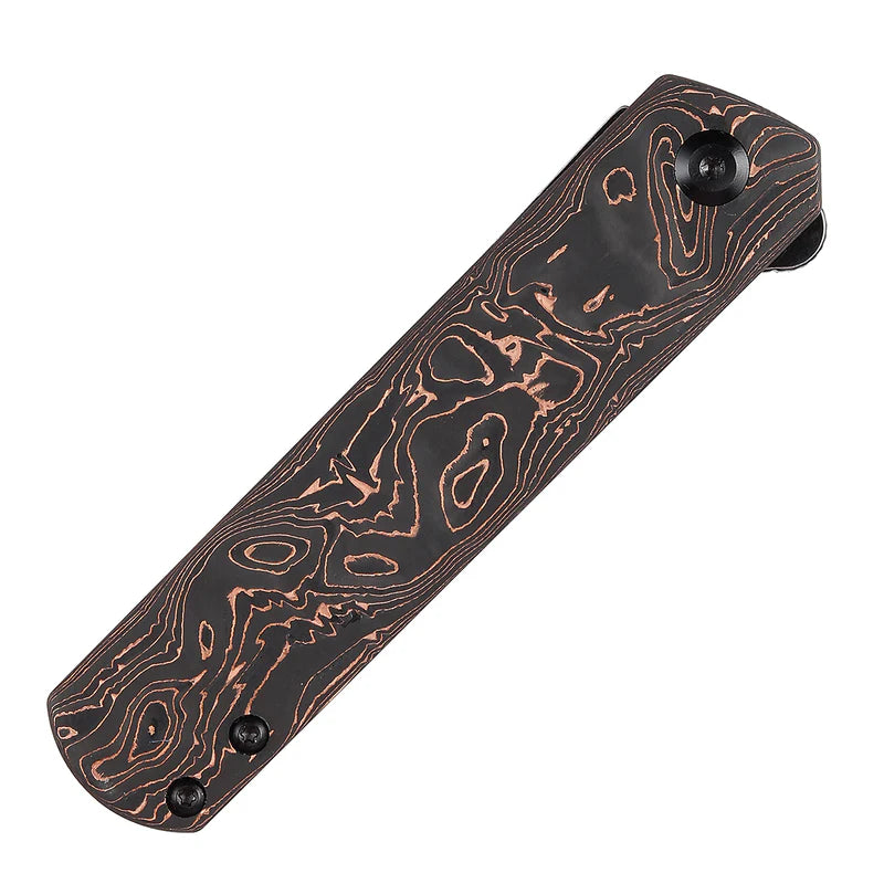 KANSEPT Foosa Slip Joint/Flipper Knife – Copper Carbon Fiber, CPM S35VN K2020T3