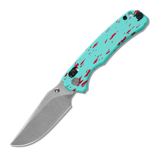 Miguron Thaly Crossbar Lock Folding Knife MGR834BU 3.11" D2 Satin Clip Point Blade  Blue Aluminum Handle | MGR834BU