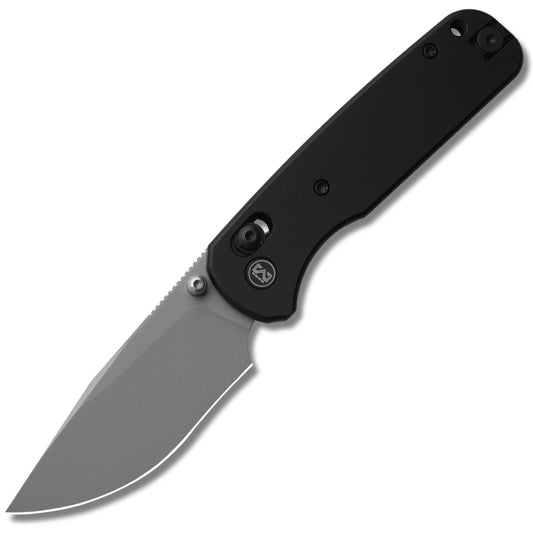 Miguron Katou Folding Knife – 2.97" 14C28N Sandblasted Blade, Black PVD Aluminum Handle, Crossbar Lock | MGR824ABK