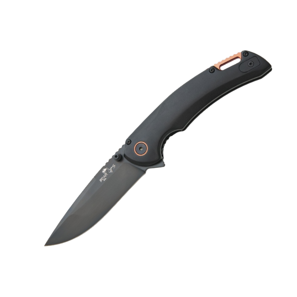Bear & Son Load Out™ I Black & Copper Aluminum Handle Drop Point Blade Assisted Opener A-600-ALBK-B