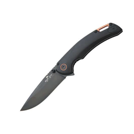 Bear & Son Load Out™ I Black & Copper Aluminum Handle Drop Point Blade Assisted Opener A-600-ALBK-B