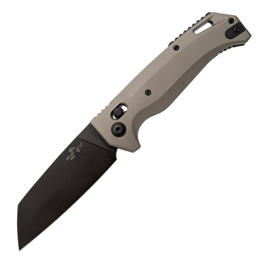 Bear & Son KATAKTώ™ III – Dark Earth & Black Aluminum Slide Lock Auto Wharncliffe AC-2200-ALDE-B