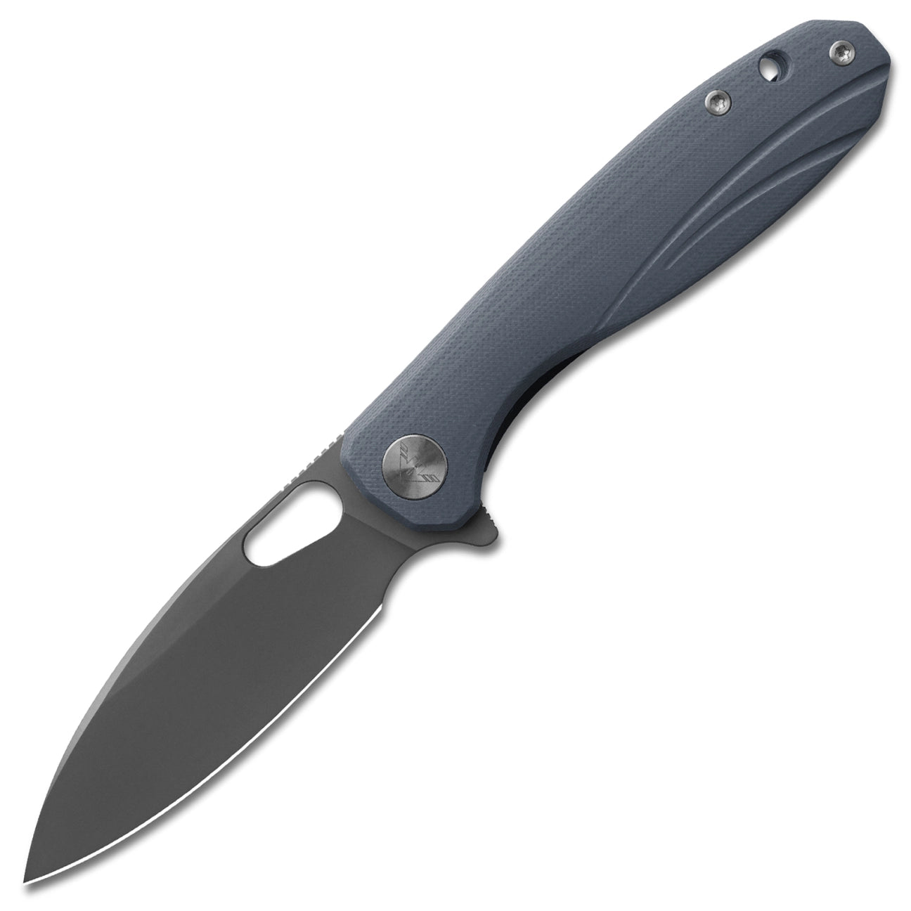 Ameight Eymor Flipper Folding Knife – 3.25" Dark Grey PVD 14C28N Blade, Grey G10 Handle | AME505DG
