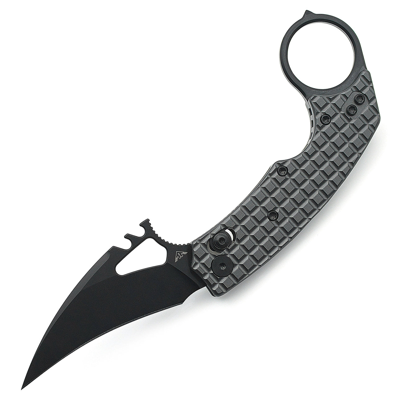Ameight MK-2 Crossbar Lock Folding Knife – 2.99" Black PVD 14C28N Blade, Dark Grey PVD Aluminum Handle | AME507BDG