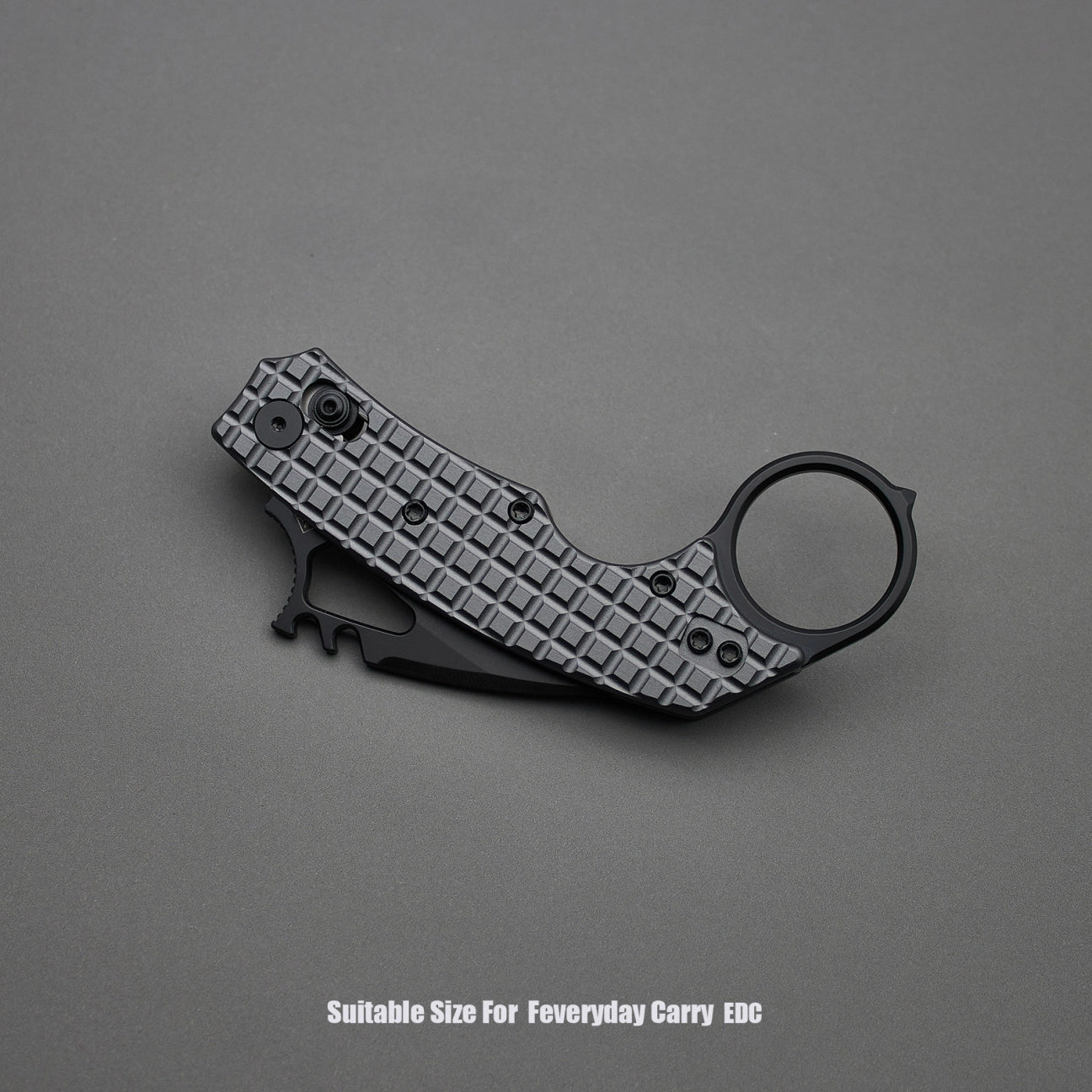 Ameight MK-2 Crossbar Lock Folding Knife – 2.99" Black PVD 14C28N Blade, Dark Grey PVD Aluminum Handle | AME507BDG