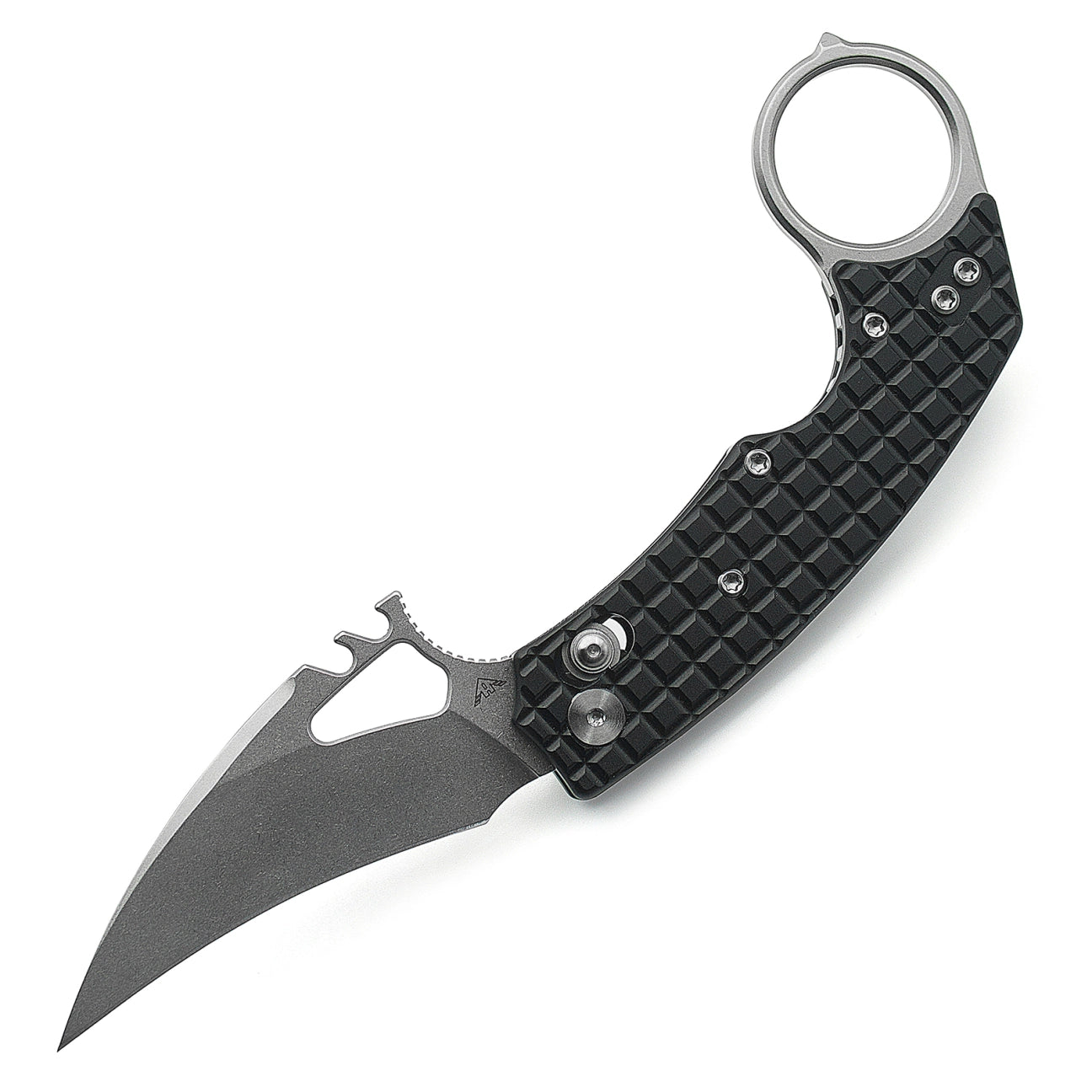Ameight MK-2 Crossbar Lock Folding Knife – 2.99" Stonewashed 14C28N Blade, Black PVD Aluminum Handle | AME507WBK