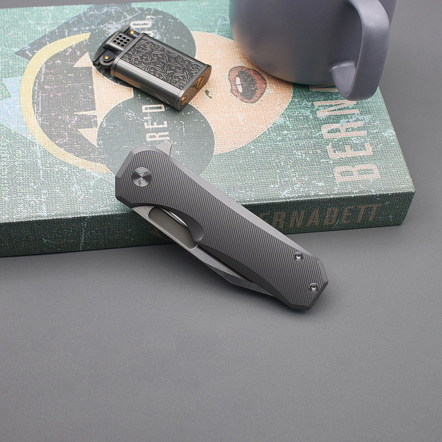 Miguron - Ameight Knives Preyert II  3.75" Hand Hollow Ground Rubbed Satin M390 Blade