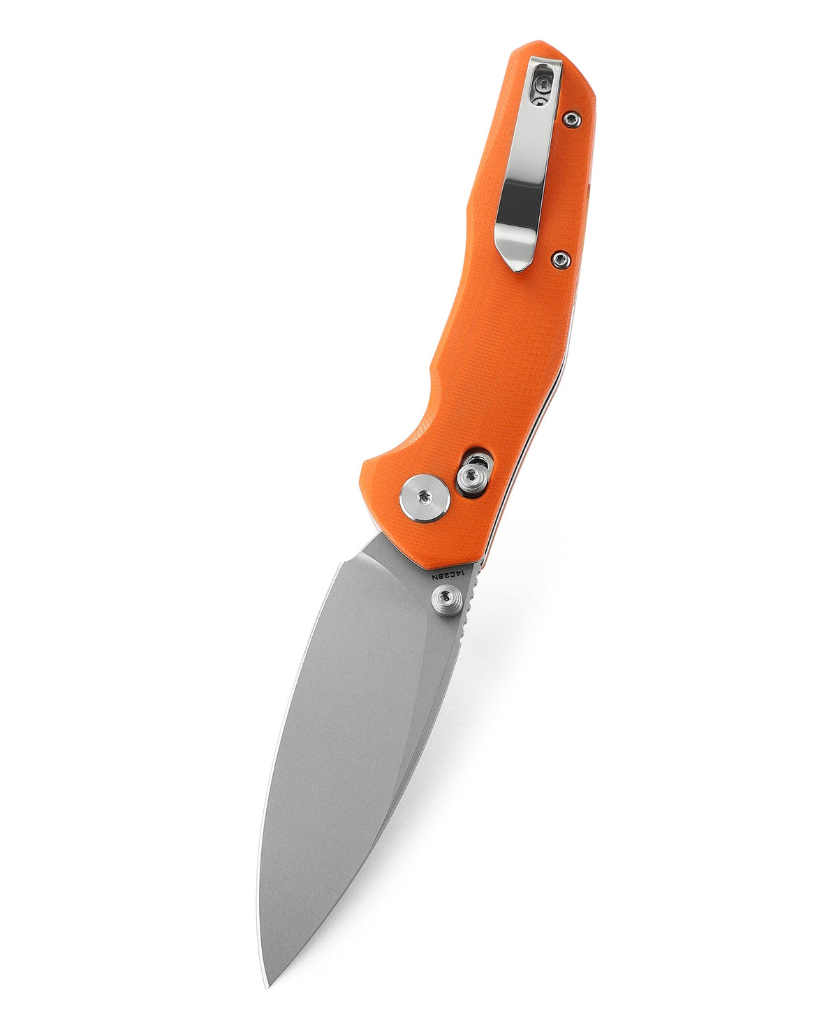 Bestechman Ronan Folding Knife | 3.26" 14C28N Stonewashed Blade | Orange G10 Handle | B-Lock | BMK02F