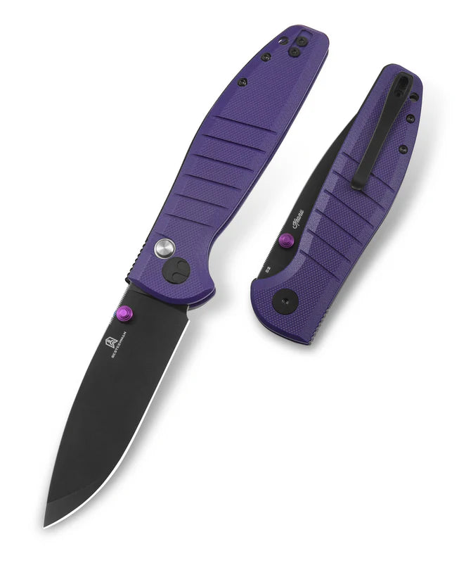 BESTECHMAN GOODBOY BMK04F: 3.54" D2 Steel Blade, G10 Scales, Button Lock, Thumb St