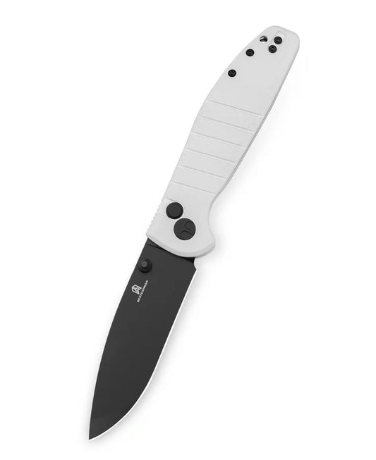BESTECHMAN GOODBOY BMK04J: 3.54" D2 Steel Blade, G10 Scales, Button Lock, Thumb Studs