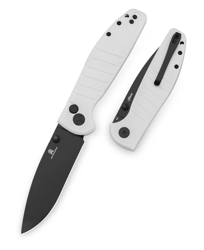 BESTECHMAN GOODBOY BMK04J: 3.54" D2 Steel Blade, G10 Scales, Button Lock, Thumb Studs
