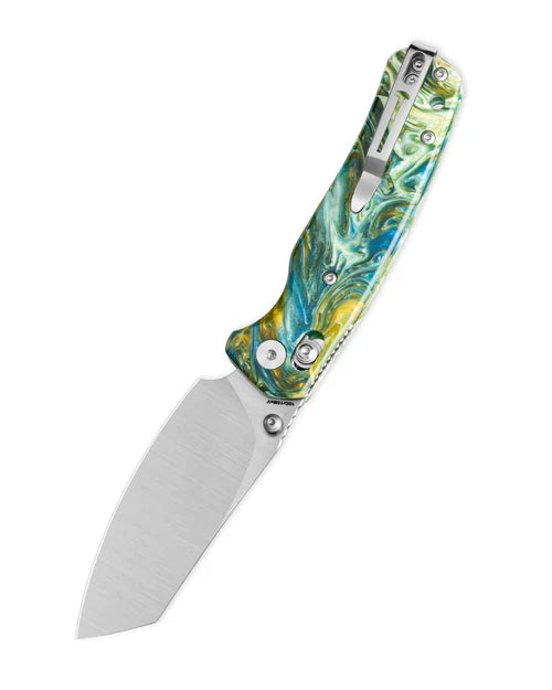 BESTECHMAN CICADA'S WING BMK06P: 3.15" 10Cr15MoV Blade, Resin Scales, B-Lock
