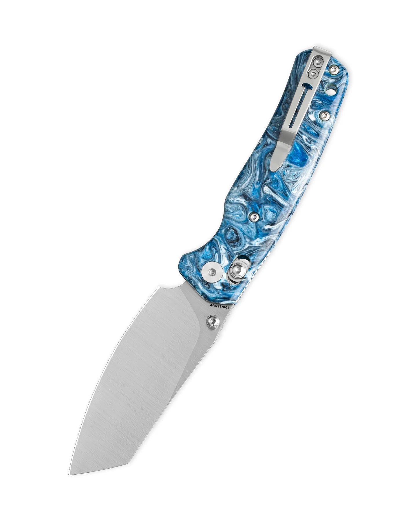 BESTECHMAN CICADA'S WING BMK06Q: 3.15" 10Cr15MoV Blade, Resin Scales, B-Lock