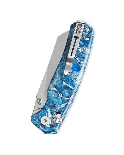 BESTECHMAN CICADA'S WING BMK06Q: 3.15" 10Cr15MoV Blade, Resin Scales, B-Lock