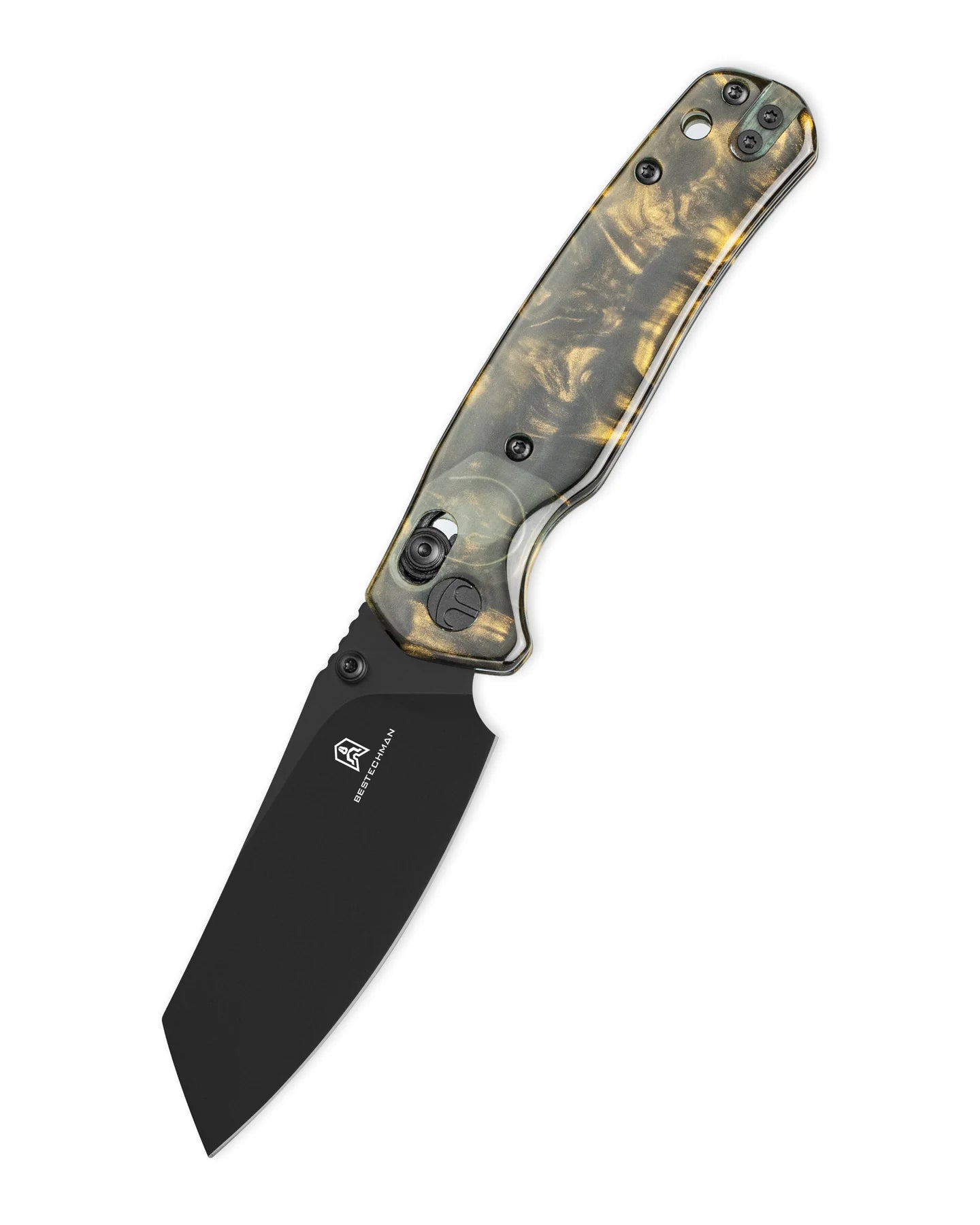 BESTECHMAN CICADA'S WING BMK06S: 3.15" 10Cr15MoV Blade, Resin Scales, B-Lock