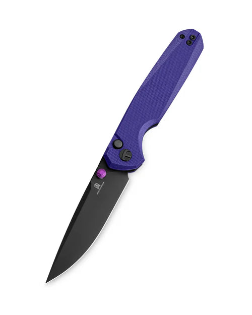 BESTECHMAN VELIX BMK07F: 3.315" 14C28N Steel Blade, G10 Scales, Button Lock, Flipper