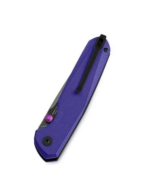 BESTECHMAN VELIX BMK07F: 3.315" 14C28N Steel Blade, G10 Scales, Button Lock, Flipper