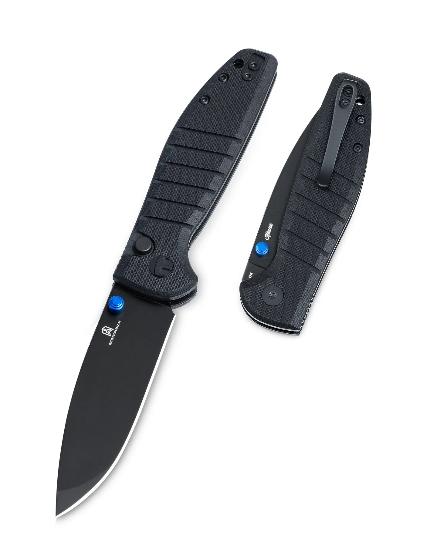 BESTECHMAN GOODBOY Jr. BMK10E: 2.83" D2 Steel Blade, G10 Scales, Button Lock
