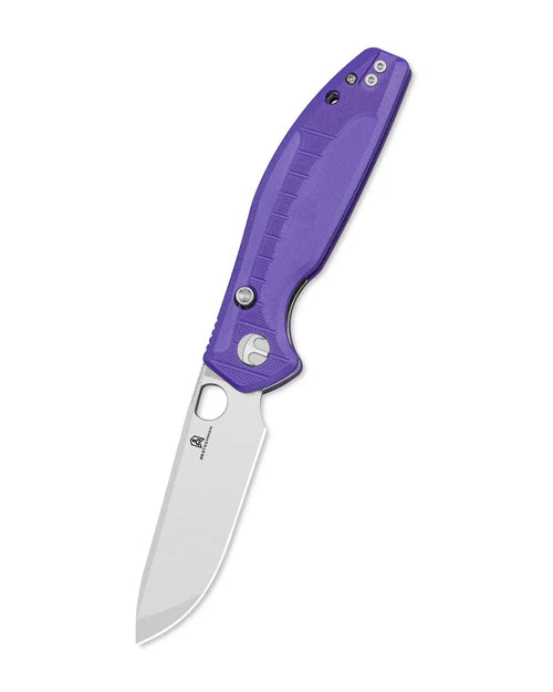 BESTECHMAN Angry Owl BMK12E-1: 3.252" D2 Blade, G10 Scales, Button Liner Lock, Folding Knife